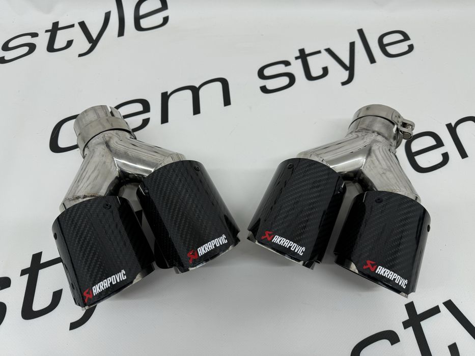 Насадки на глушитель Akrapovic Carbon 2х89мм