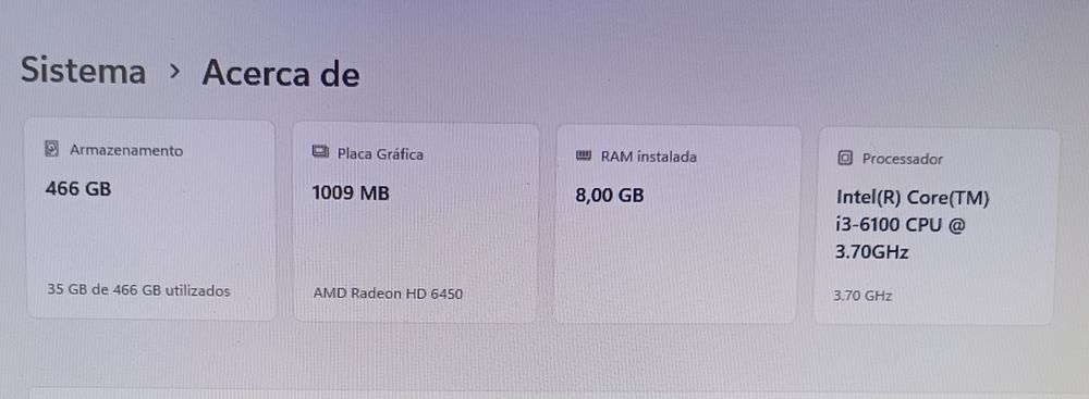 Computador Acer /  i3-6100 / Gráfica dedicada / 8GB DDR4