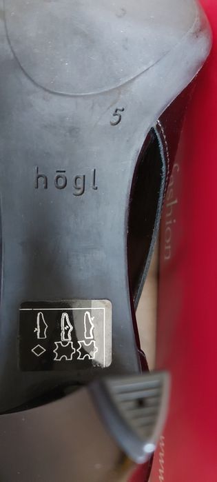 HOGL buty NOWE damskie czarna skóra lakier r. 38 (5) na obcasie