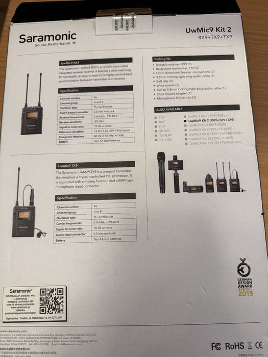 Mikrofony Bezprzewodowe (mikroport) Saramonic UwMic9 Kit 2
