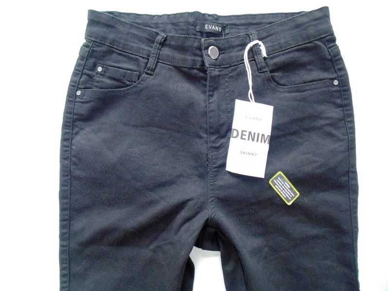 Evans Denim Skinny czarne spodnie damskie jeans M/L