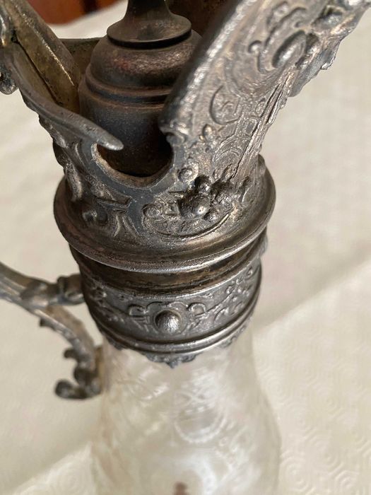 Jarro decantador de cristal cinzelado e banho de prata, Napoleão III