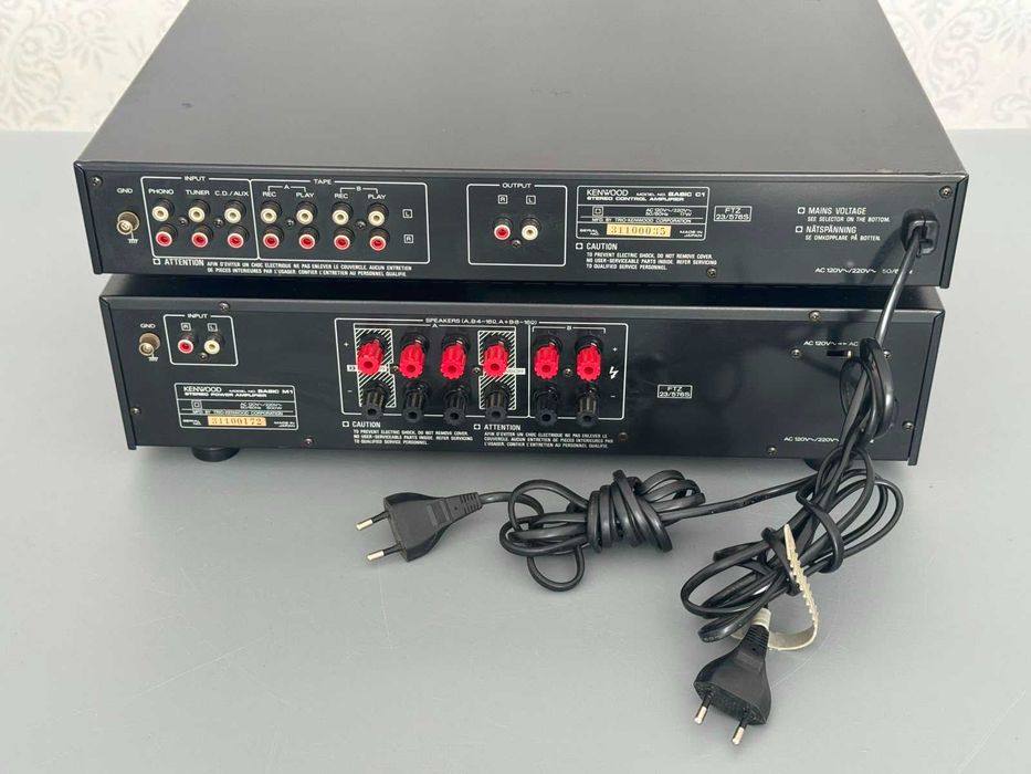 Zestaw Stereo Wzmacniacz Kenwood Końcówka mocy Basic M1 + Przedwzmacniacz Basic C1