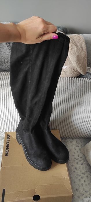 Buty kozaki wysokie muszkieterki tom tailor 41 zamszowe zamek