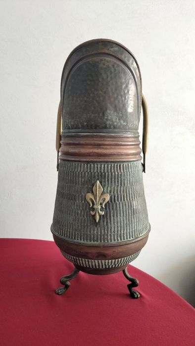 Vintage miedziany mosiężny parasolnik  dzban na wodę Lilijka