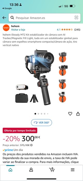 Estabilizador isteady HOHEM Mt2 com IA Kit novo