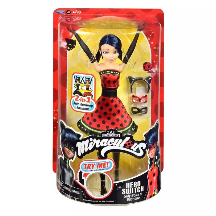 Miraculous: Biedronka I Czarny Kot Lalka Switch Ladybug, Lalka. Nowy Produkt