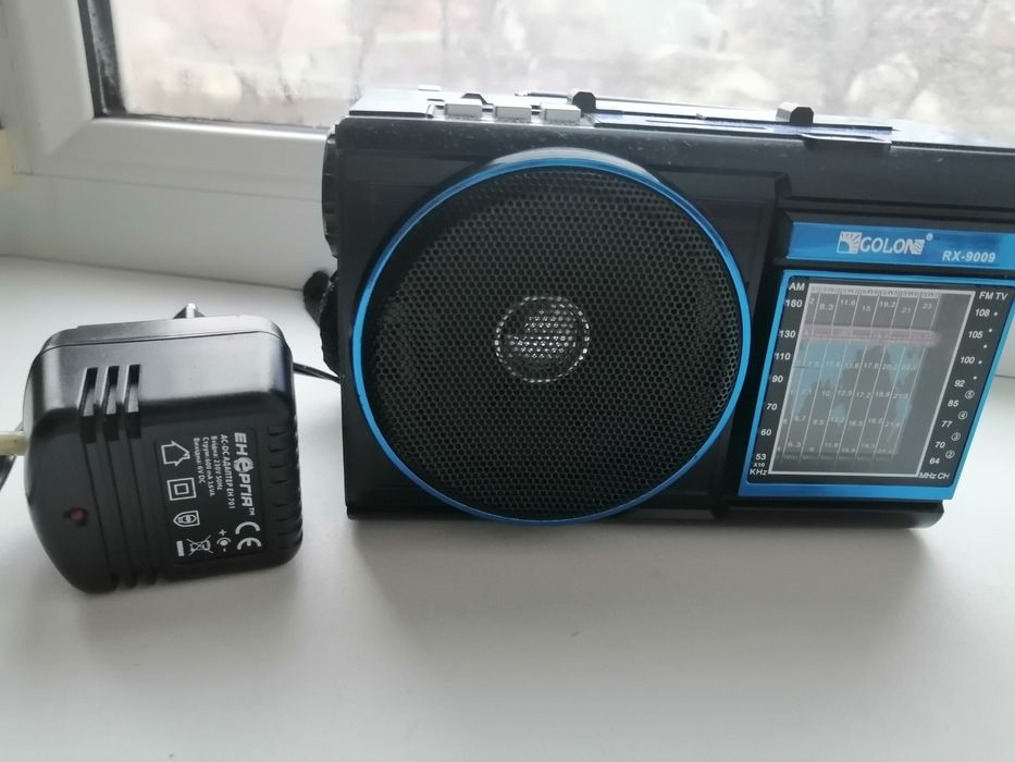 Радіоприймач Golon RX-9009 Blue з адаптером Енергія 6v 600mA