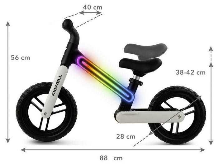 Rowerek Biegowy Suno Black/White Kidwell