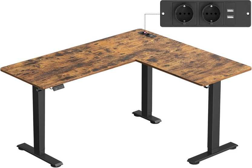Stelaż do biurka elektrycznego – narożny, regulowany, 160 × 140 cm
