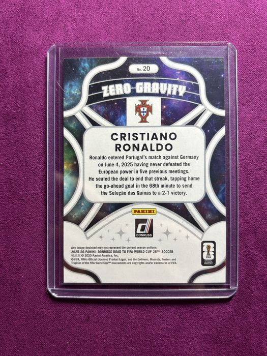Cristiano Ronaldo Zero gravity card panini 2026