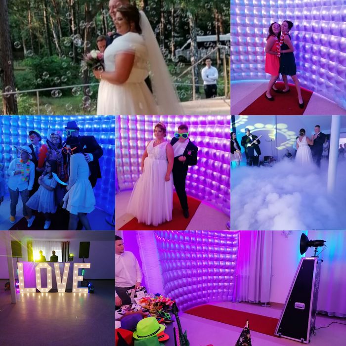 Fotolustro,  ciężki dym, LOVE, serce, balony