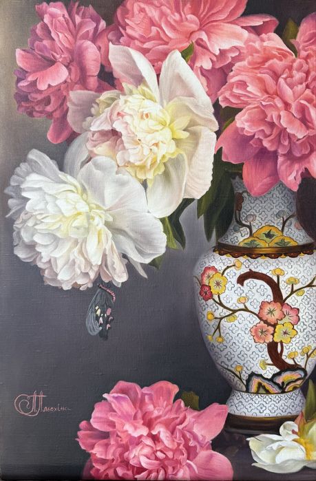 Півонії картина масло