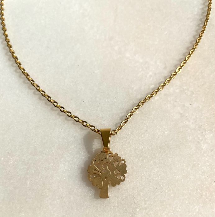 Fio e medalha Árvore da vida - aço inoxidável