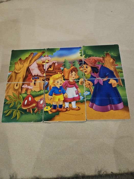 Drewniane klocki z 6 obrazkami