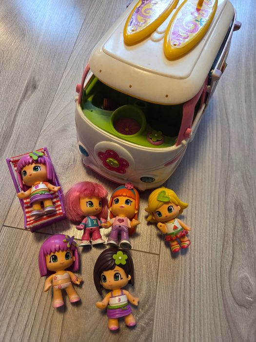 Pinypon lalki zabawki laleczki zestaw auto busik surfing