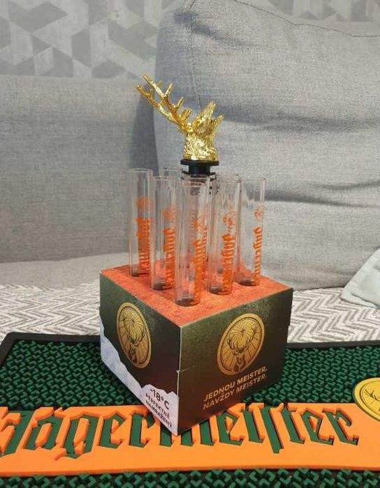 Jagermeister Kieliszki Fiolki Próbówki + Nalewak