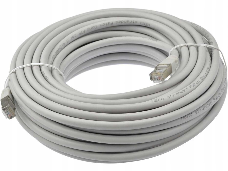 2x Patchcord kabel sieciowy U/UTP 5e Martom RJ45 / RJ45 15 m szary