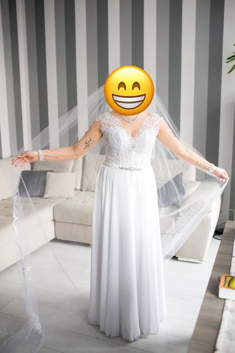 suknia ślubna welon katedralny