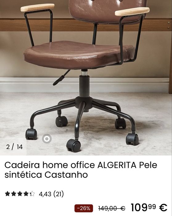 Cadeira Escritório Beliani (NOVO)