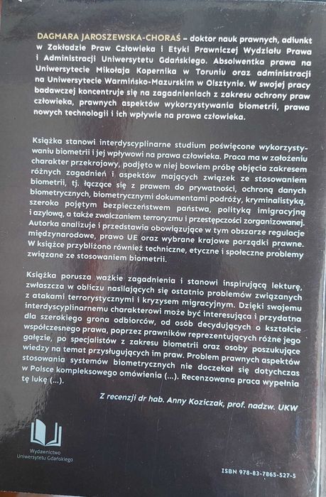 Biometria. Aspekty prawne, D. Jaroszewska-Choraś