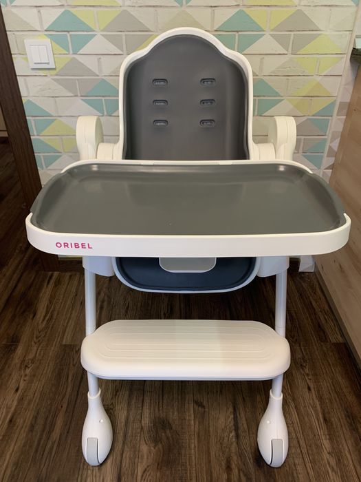 Стільчик для годування oribel coccon графіт сірий