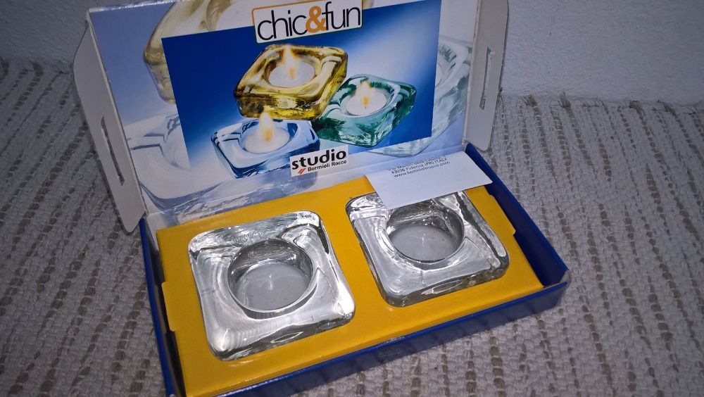 Suporte para velas em vidro - novo nunca usado