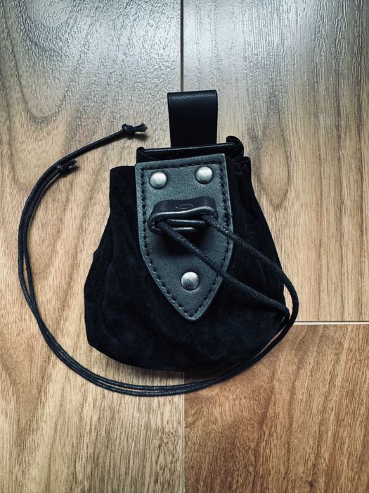Średniowieczna, prosta sakiewka (czarna) | Cosplay Akcesoria