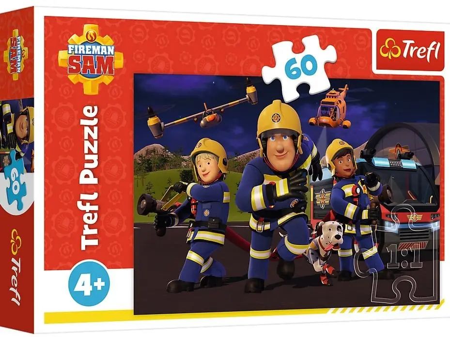 PUZZLE 60 Bohater w mundurze / Strażak Sam 17413. Trefl. Nowy Produkt
