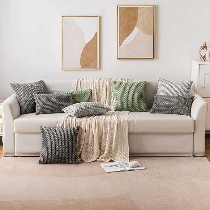 MIULEE poszewki dekoracyjne szare 45x45 cm szare - 2 szt.