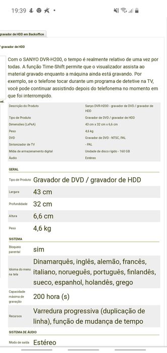 Sanyo dvr-H200XE