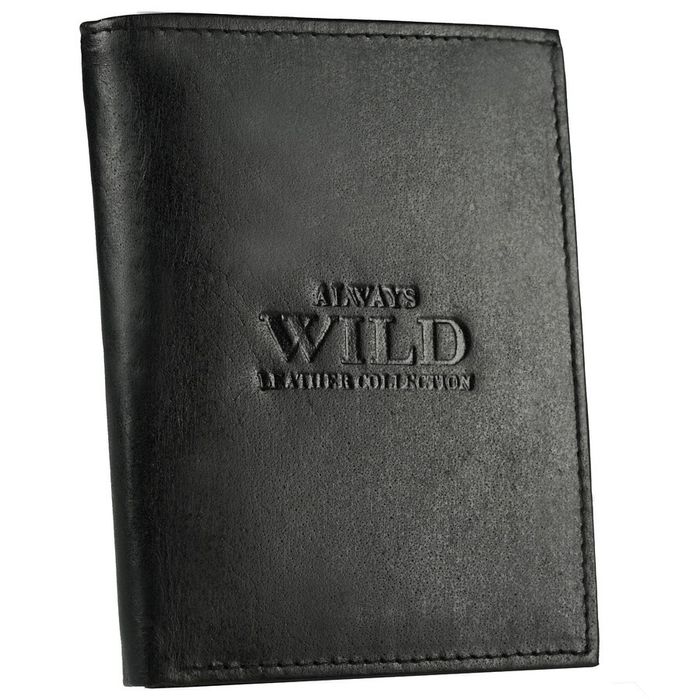 skórzany pionowy portfel bez zapięcia - always wild