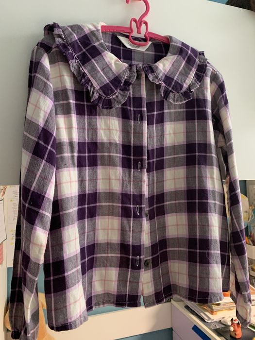 Bluzka elegancka z kołnierzykiem H&M r.140