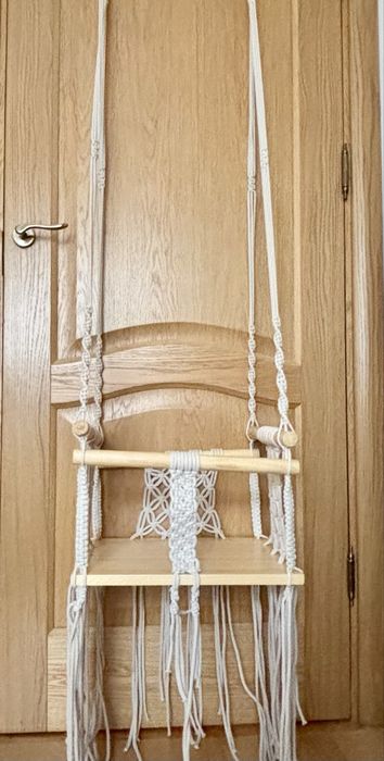 Makramowa huśtawka dla dzieci  styl boho