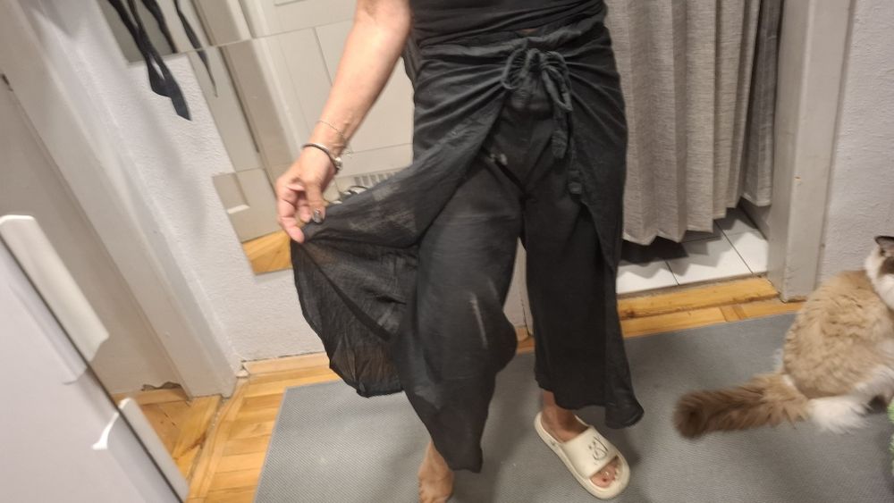 Spodnie wiazane tajskie, palazzo bawelna 100%