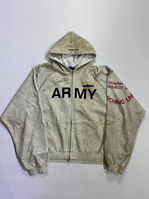 Зип худи Project GR Reconstructed folded Army zip up