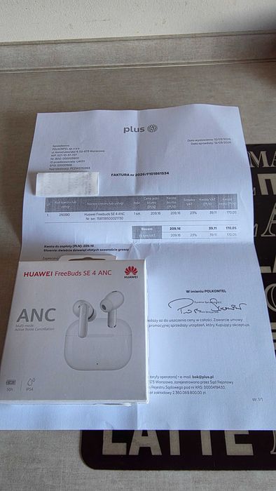 HUAWEI FreeBuds SE 4 ANC biale NOWE ZAPLOMBOWANE faktura gwar.prod.24M