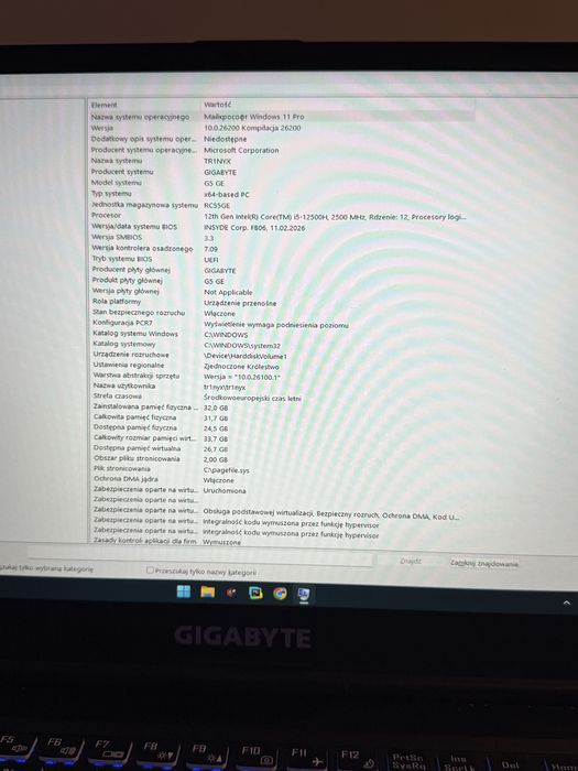 Laptop gigabate G5 GE