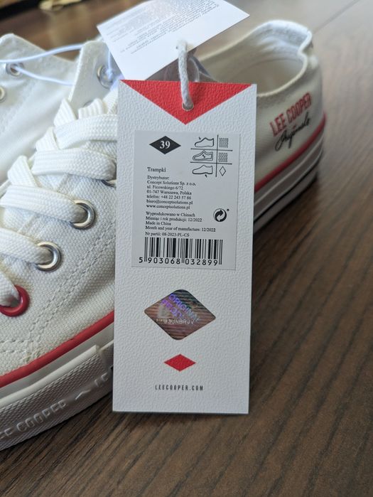 Nowe białe trampki LeeCooper rozmiar 39