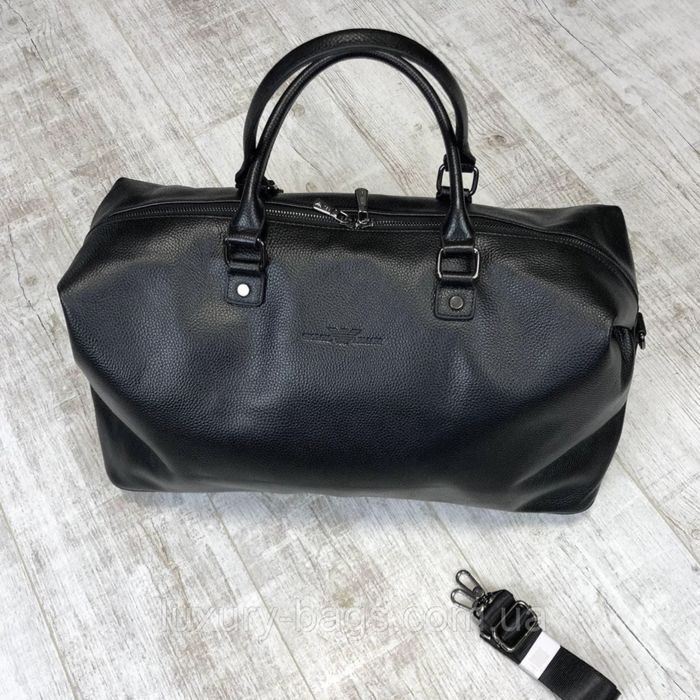 Мужская кожаная дорожная сумка Armani спортивная