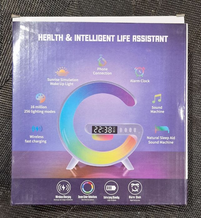 Бездротова зарядка / нічник / будильник