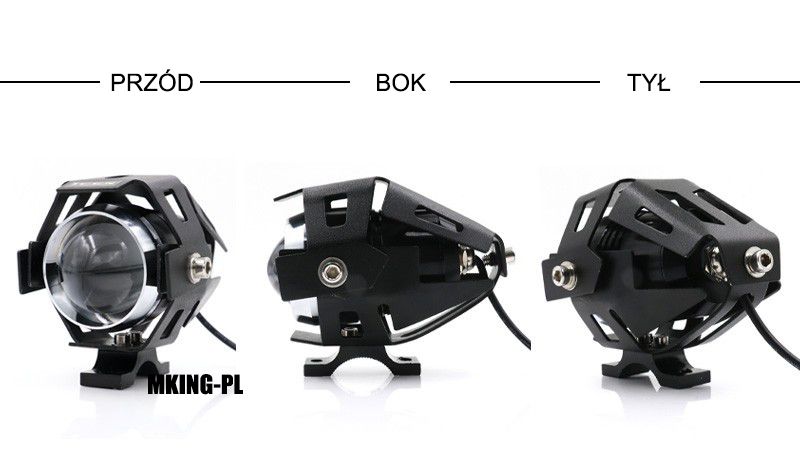 #HIT# LED Halogeny soczewkowe 2 sztuki reflektory motocyklowe lampy U5