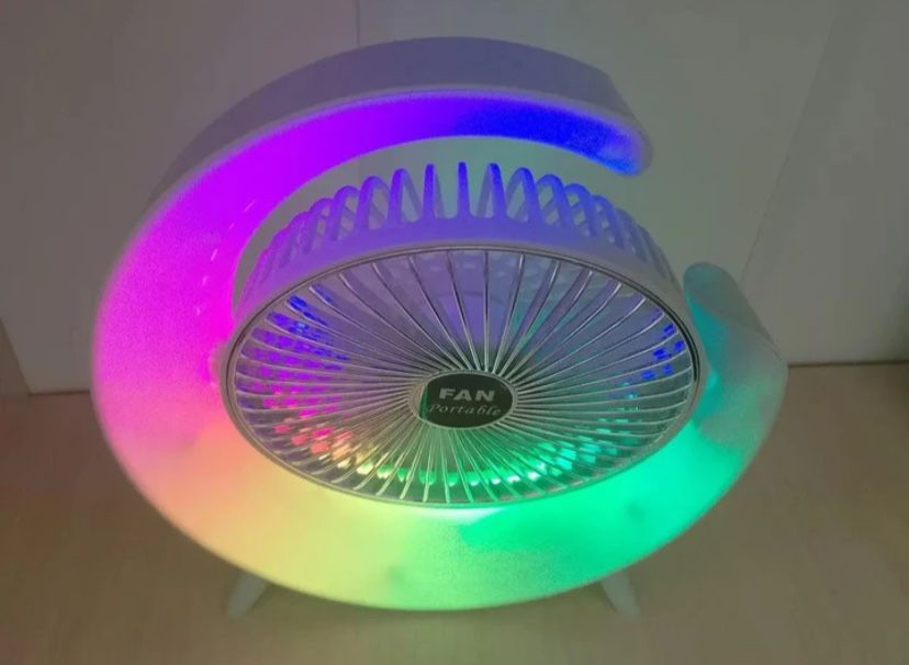 Вентилятор електричний USB 3-швидкісний з кольоровим підсвічуванням