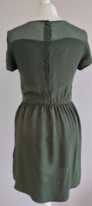 Vero Moda r.S letnia sukienka khaki, wiskoza, kieszenie