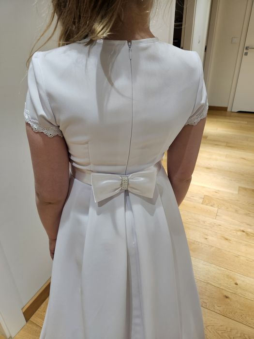 Sukienka komunijna bolerko buty torebka 140 - 145cm