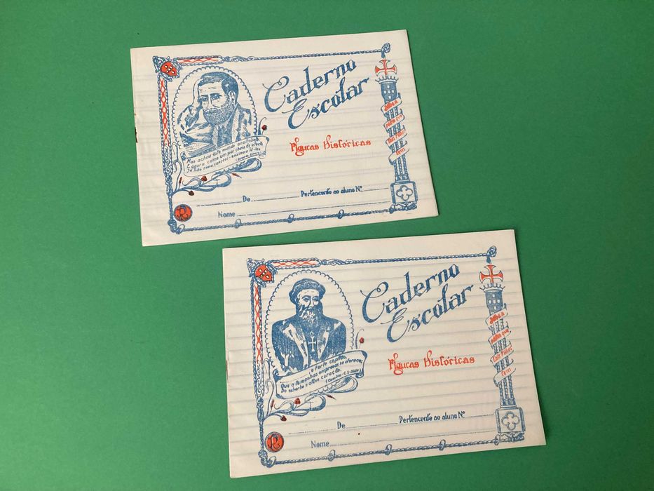 Raros Cadernos Escolares Figuras Históricas Antigos Anos 50/60