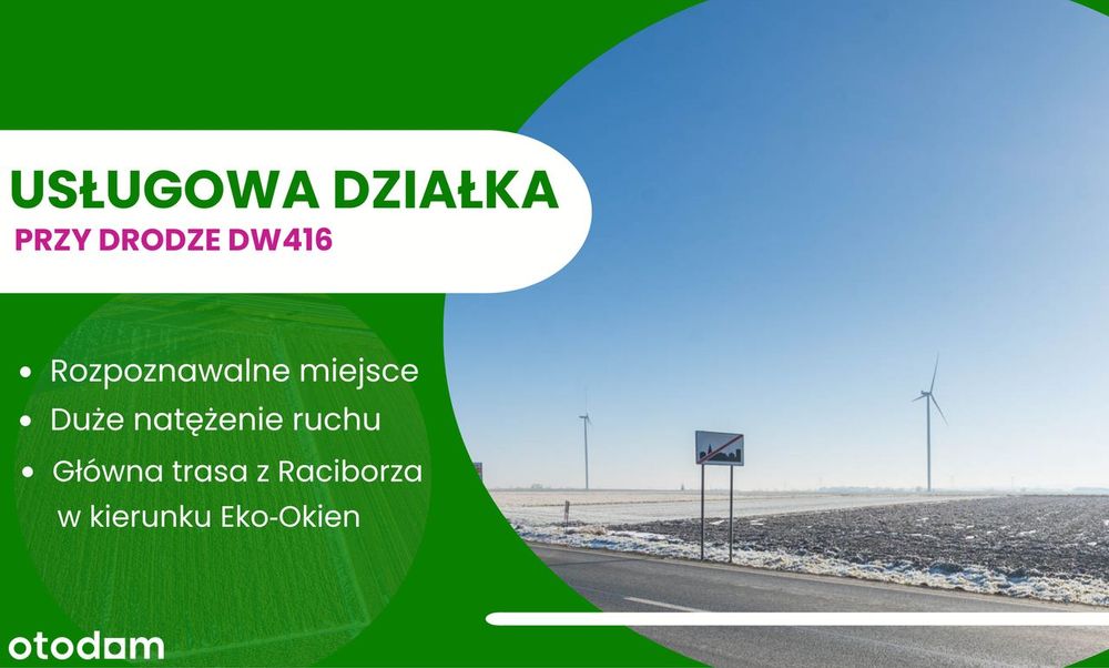 Usługowa działka przy DW416