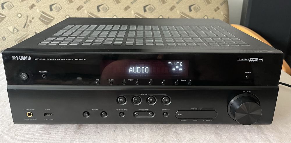 Amplituner 5.1 Yamaha RX-V471 – pilot, mikrofon YPAO, antena