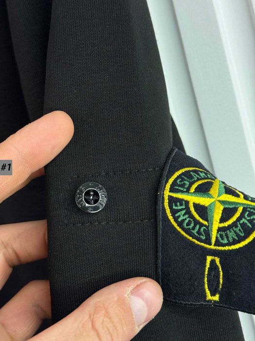 Якісний Світшот Stone Island Чорний (XS S M L XL)