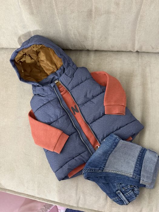 Комплект одягу жилетка, джинси, світшот H&M, 12-18 місяців, 80-86 р
